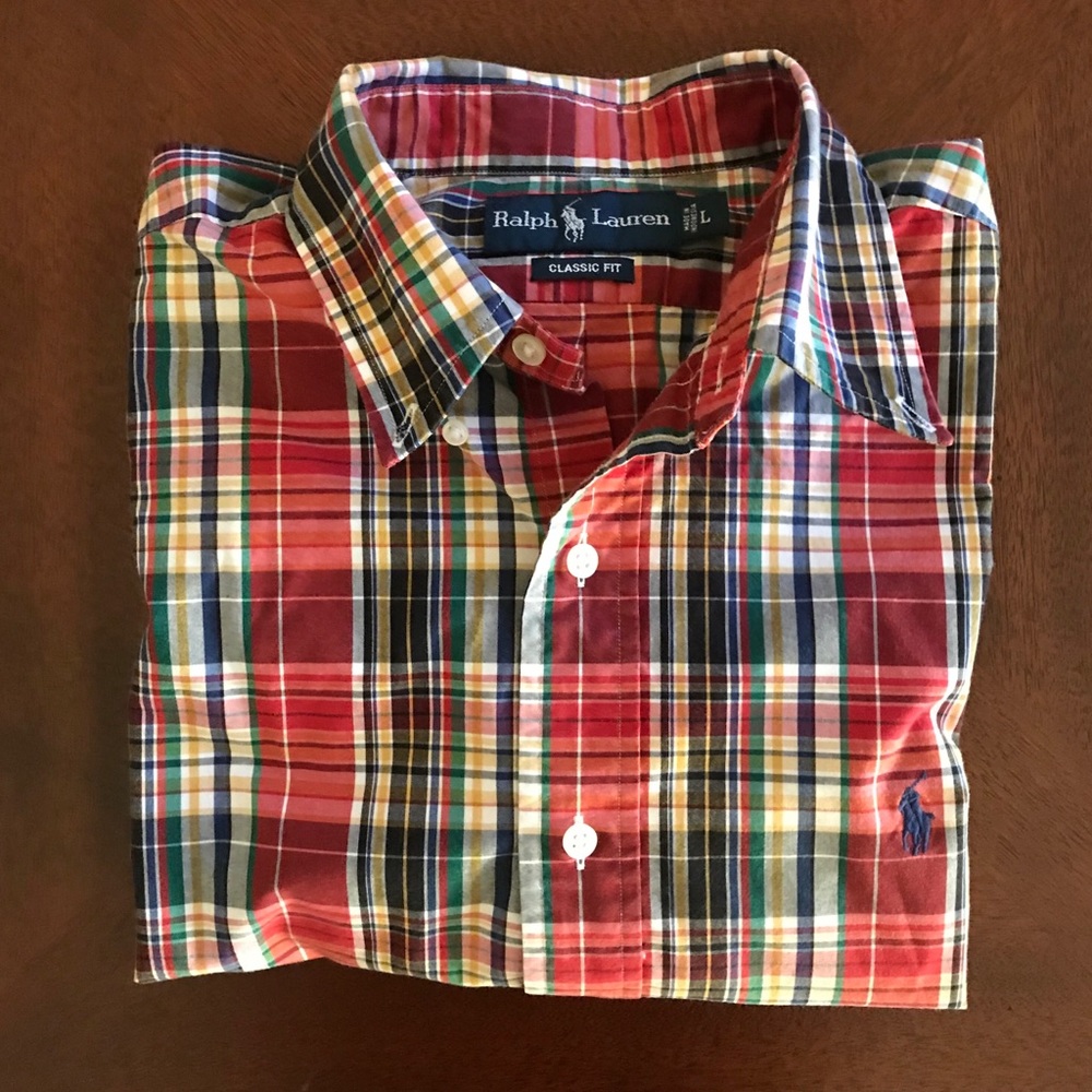 Ralph Lauren Long Sleeve Plaid Dress Shirt
